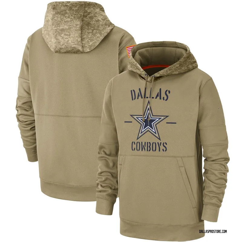 men's dallas cowboys olive 2018 salute to service sideline therma performance pullover hoodie