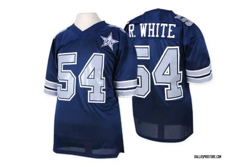 Navy Blue Men's Randy White Dallas Cowboys Authentic Mitchell And Ness 25TH Patch Throwback Jersey