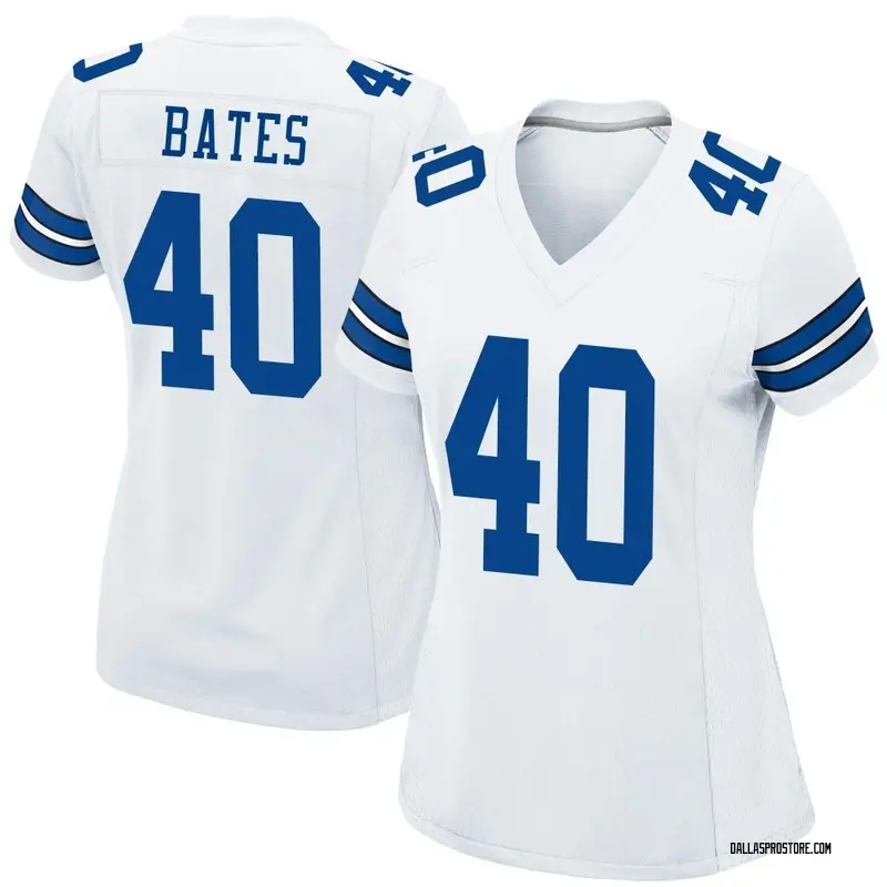 White Women's Bill Bates Dallas Cowboys Game Jersey